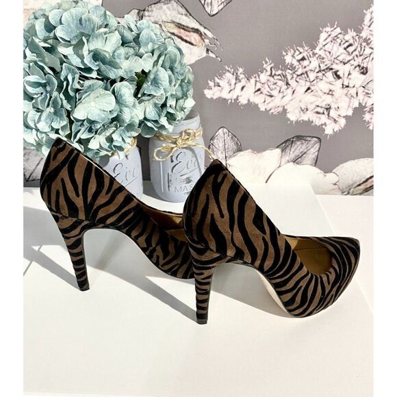 Jessica Simpson Parisah Zebra Print Brown/Black Platform Pump - Picture 12 of 13